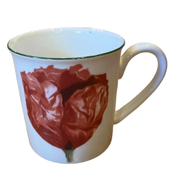 Villeroy & Boch Flora Red Poppy Flower Mug 1748 Luxembourg Vintage Blooming - Picture 1 of 5